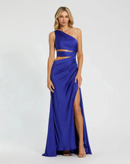 Cut Out One Shoulder Satin Gown