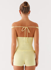 Aliah Knit Shorts - Yellow