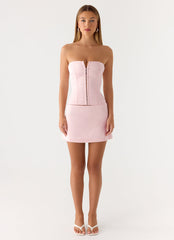 All My Ladies Strapless Corset Top - Petal Pink