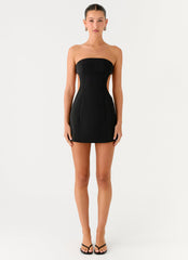 Antalya Strapless Mini Dress - Black