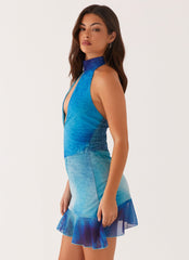 Arlo Mini Dress - Blue Tie Dye