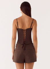 Asher Suiting Shorts - Dark Chocolate
