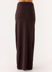 Brienne Beaded Maxi Skirt - Chocolate