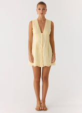 Burning Bright Mini Dress - Butter Yellow