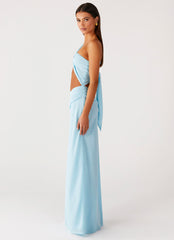 Cindelle One Shoulder Maxi Dress - Turquoise