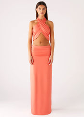 Elisabetta Maxi Skirt - Coral