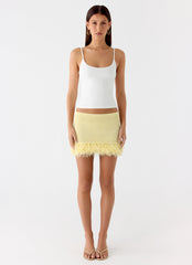 Elyssa Knit Mini Skirt - Lemon