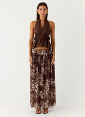 Figaro Halter Top - Chocolate