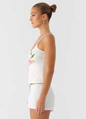 Garrix Bead Cami Top - Ivory Reef