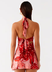 Heavy Hearted Mini Dress - Sicily Sunsets Print