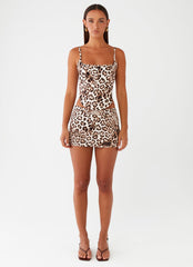 Here to Dance Mini Skirt - Leopard