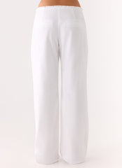 Josephina Linen Pant - White