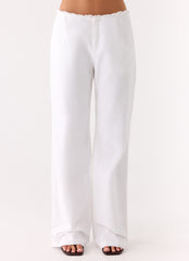 Josephina Linen Pant - White