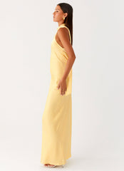 Keena Scarf Maxi Dress - Lemon