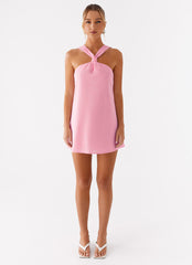 Keira Linen Micro Mini Dress - Pink