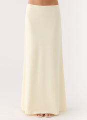Like A Flower Maxi Skirt - Lemon Yellow