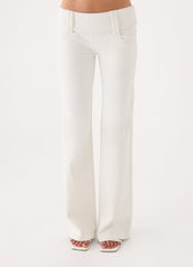 Lina Low Rise Jeans - White