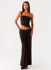 Luara Cut Out Maxi Dress - Chocolate
