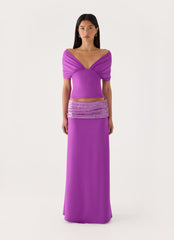 Marista Sequin Maxi Skirt - Purple