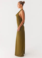 Opal Glow Maxi Dress - Khaki