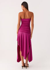 Ora Strapless Maxi Dress - Fuchsia