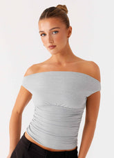 Reva Off Shoulder Top - Grey