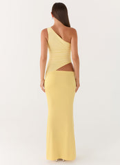 Seranella One Shoulder Maxi Dress - Lemon