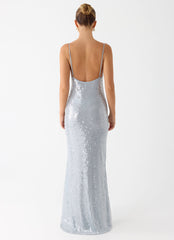 Solo Sequin Maxi Dress - Misty Blue