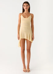 Spiced Sunset Mini Dress - Baby Yellow