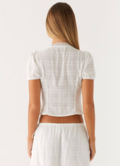 Sweet Lullaby Button Up Shirt - White