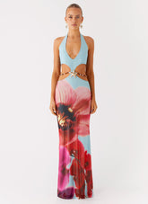 Time To Dance Maxi Dress - Turquoise Bloom