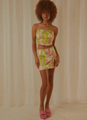 Living in the 90s Bustier Top - Retro Swirl