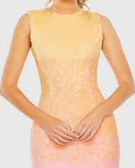 Multicolor High Neck Ombre Sequin Cocktail Dress - FINAL SALE