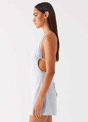 Albie Cotton Mini Dress - Cornflower Blue
