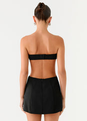 Antalya Strapless Mini Dress - Black