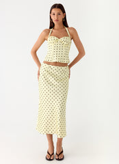 Breanne Top - Yellow Polka Dot