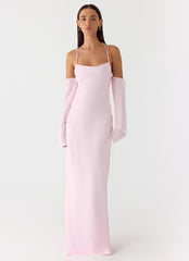 Breathe Me Long Sleeve Maxi Dress - Baby Pink