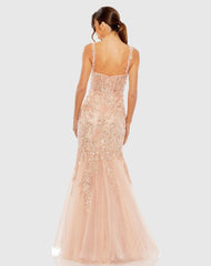 Pink Corset Detailed Embellished Gown