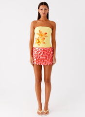 Danta Strapless Top - Yellow