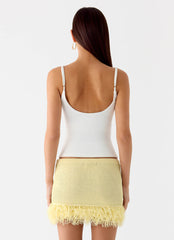 Elyssa Knit Mini Skirt - Lemon