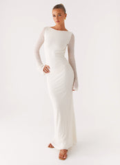 Ethereal Long Sleeve Maxi Dress - Ivory