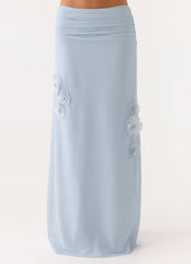 Fleur Power Maxi Skirt - Blue
