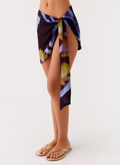 Golden Blaze Sarong - Dark Floral
