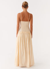 Jacinda Drop Waist Maxi Dress - Cream