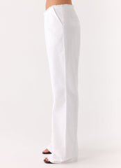 Josephina Linen Pant - White