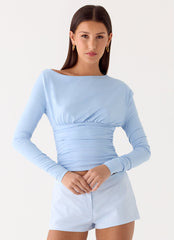 Liana Long Sleeve Top - Blue