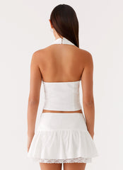 Mavis Halter Top - White