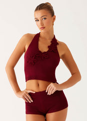 Miffy Crochet Top - Maroon