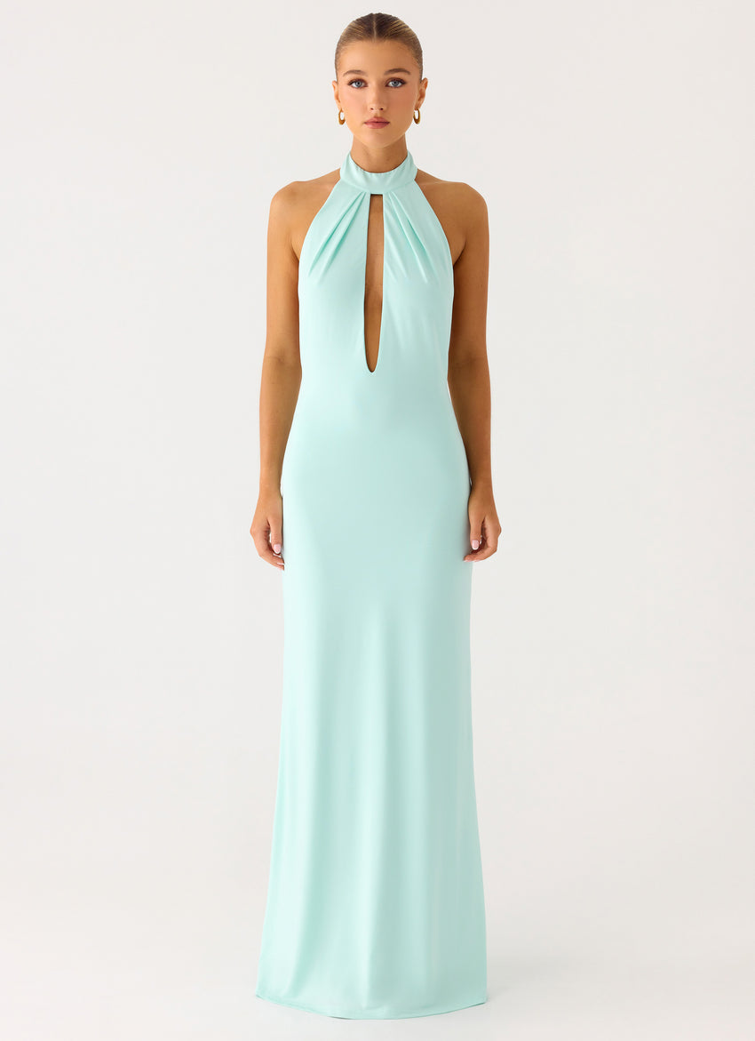 Mougleta Backless Maxi Dress - Aqua