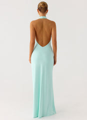 Mougleta Backless Maxi Dress - Aqua
